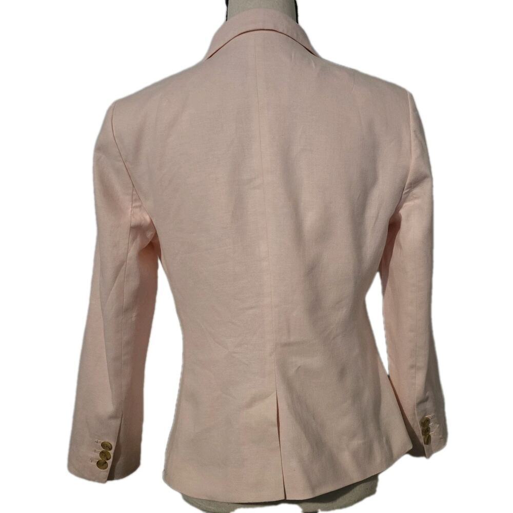 Banana Republic Blush Pink Linen Blend Tailored Blazer Preppy Womens Size 6 - Picture 4 of 8